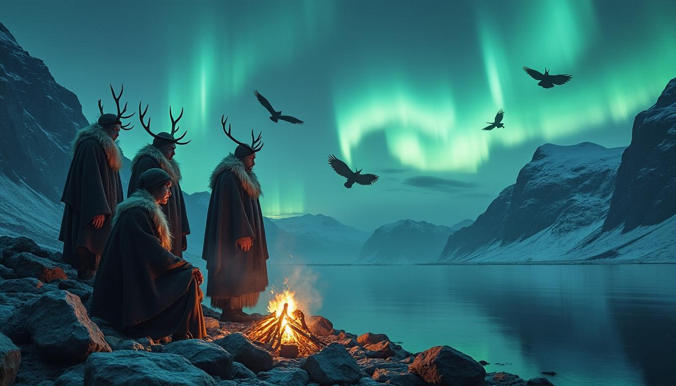 découvrez comment les peuples nordiques interprétaient les aurores boréales à travers leurs mythes et légendes traditionnels.